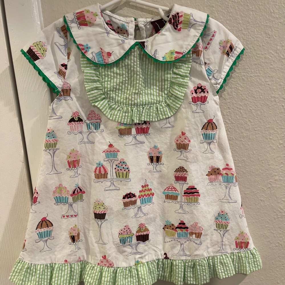 Lil cactus birthday cupcake dress 12-24 months